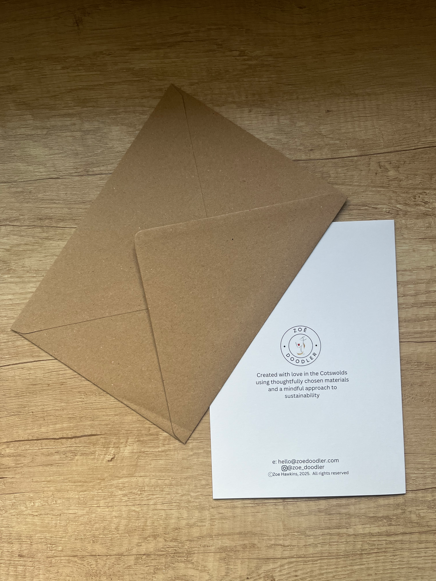 Minimal Golden Earring Line Art Card