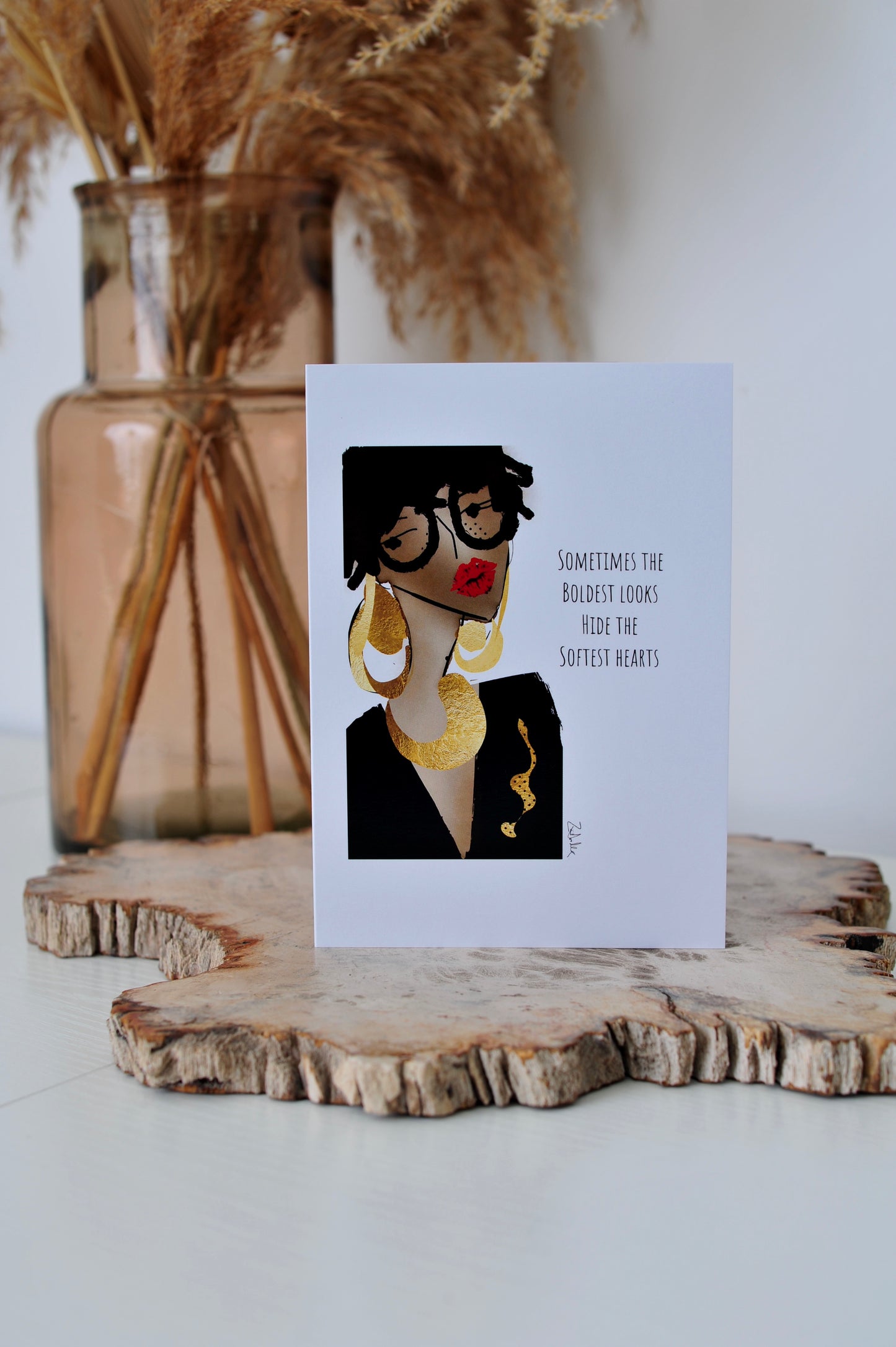'Bold Looks, Soft Hearts' Card