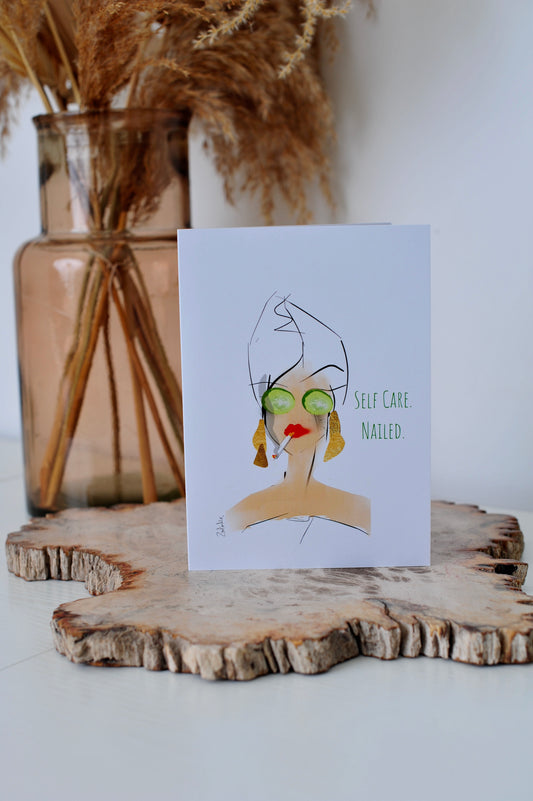 'Self Care. Nailed.' Card