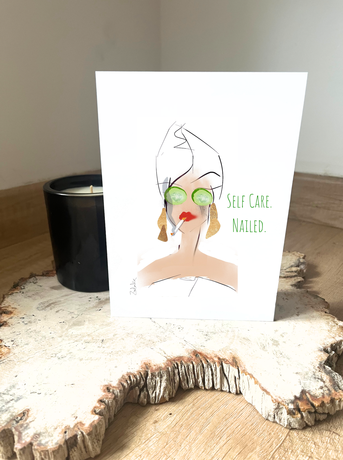 'Self Care. Nailed.' Card