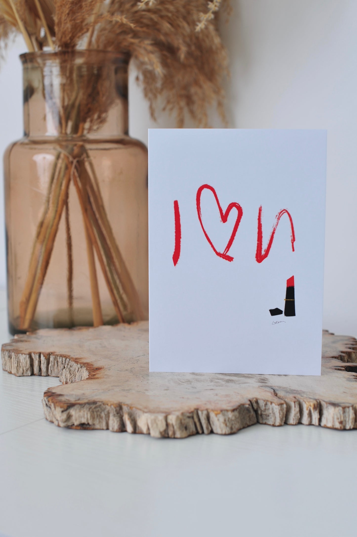 'I ❤️ U' — Lipstick Edition Card